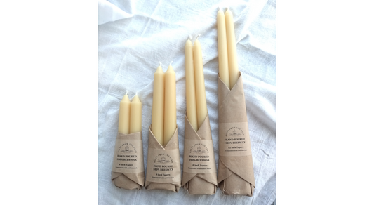 2pk 100% Beeswax Tapers